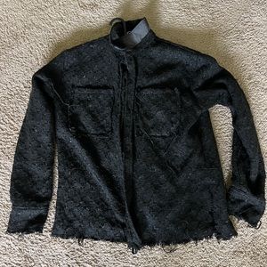 mnml Heavyweight raw edge flannel black